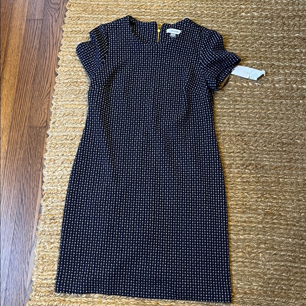 Calvin Klein Navy and White Dress